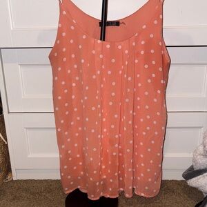 Love Culture - Peach Polka Dot Spaghetti Strap Blouse